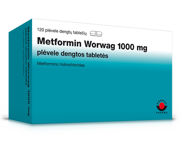 Metfogamma® 500 mg, 850 mg, Metformin Worwag 1000 mg plėvele dengtos tabletės